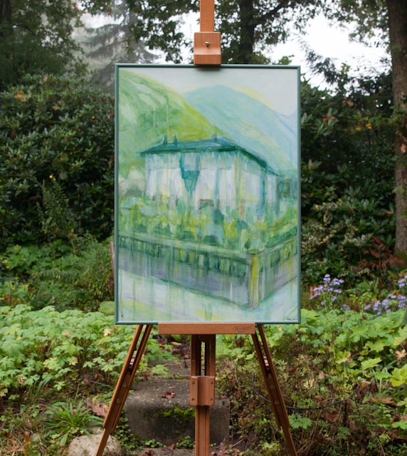 Een regenachtige dag in de Zwitserse Alpen